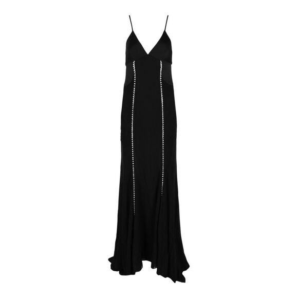 Givenchy Embellished Silk Gown Black Womens